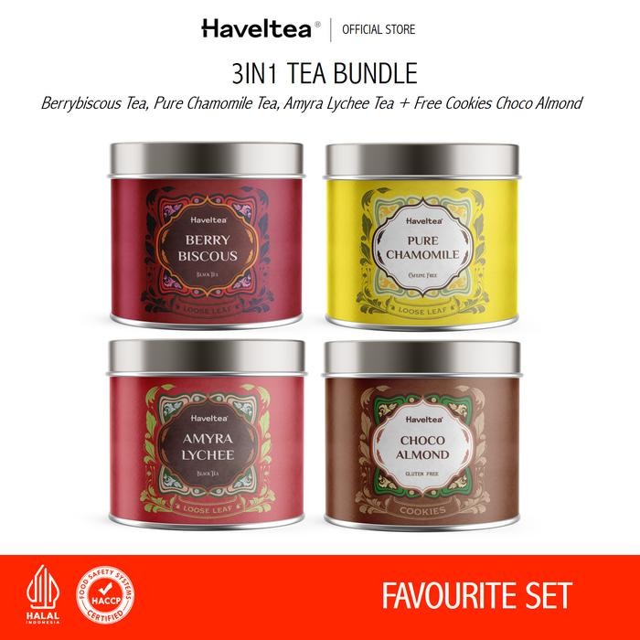 

Haveltea Berrybiscous Tea Bundle 3IN1 Free Cookies Teh Bunga Rosella & Berry Chamomile Tea