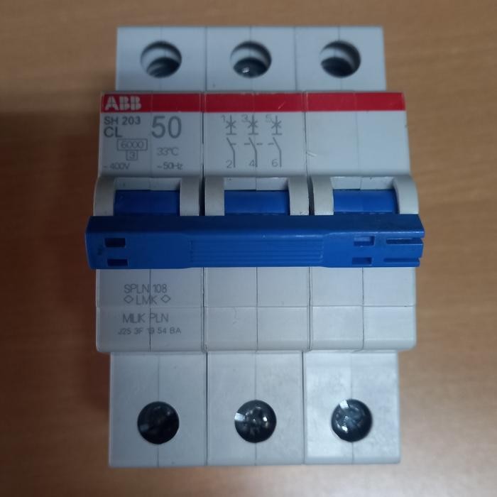 New Mcb Pln 3P 3 Phase Pole 50A 50 Ampere Abb