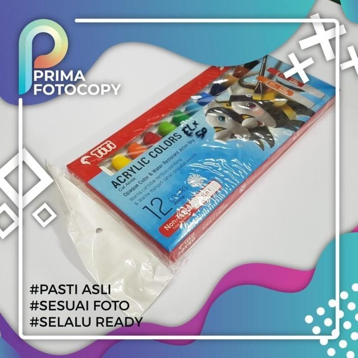 

Cat Akrilik / Cat Acrylic Titi 12 Warna Untuk Baju Kerajinan Lukis