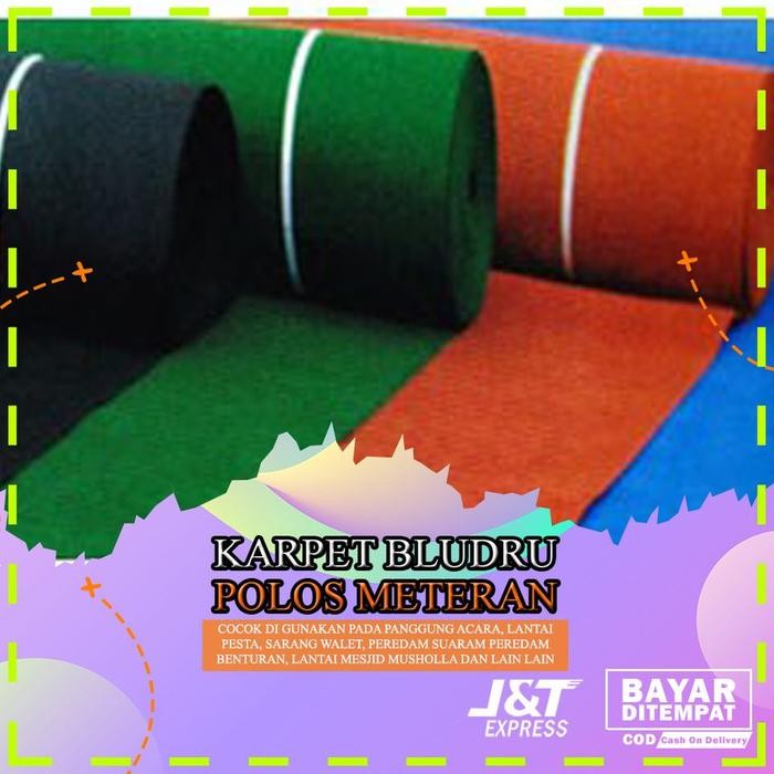 Jual Tikar Kaet Dekor Lantai Acara Pesta Bulu Bludru Polos Meteran Tebal Lebar 2m Murah di Makassar