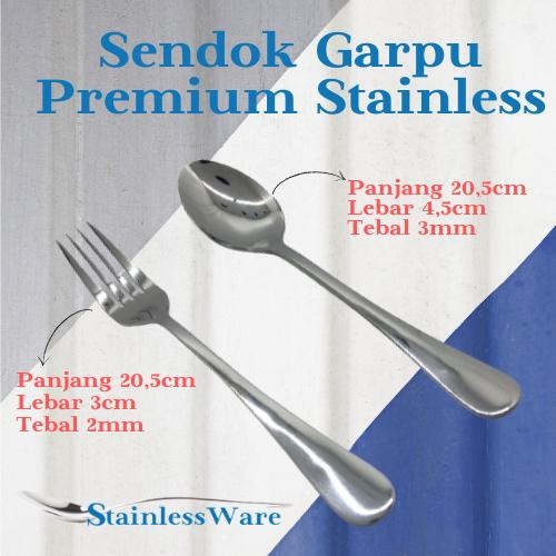 Sendok Gau Makan Premium Tebal / Sendok Makan / Gau Makan Premium Stainless (1Pcs) *