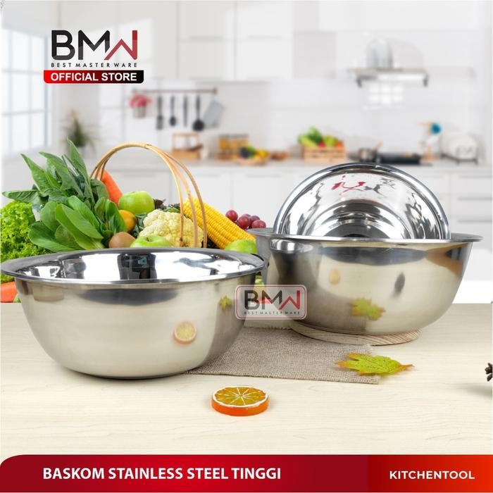 Baskom Stainless Steel Kobokan Mixing Mangkok Tebal Serbaguna BTT *