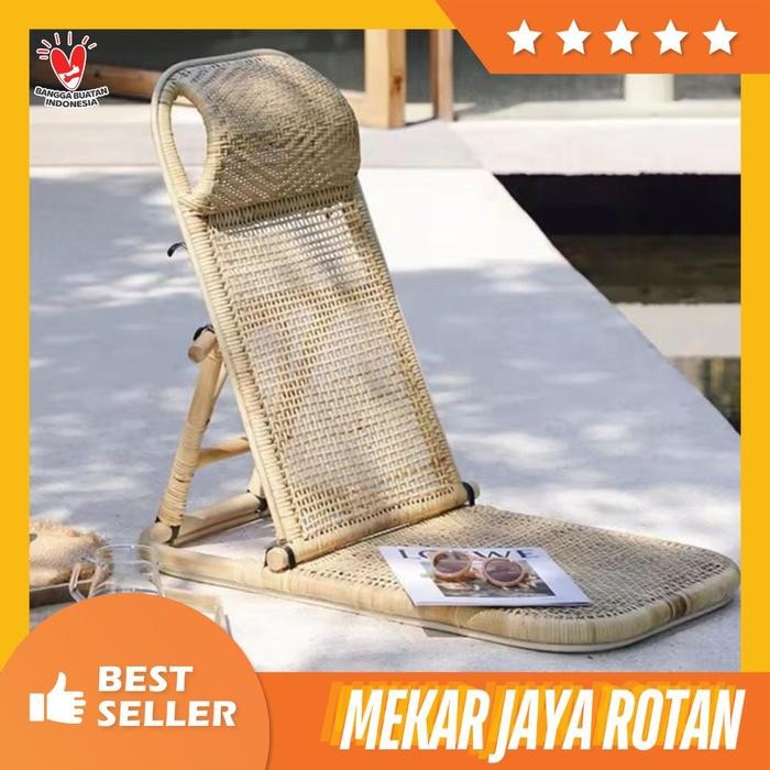  Kursi Lipat Rotan/ Kursi lesehan / Kursi tatami anyaman rotan Alami/ Kursi malas *