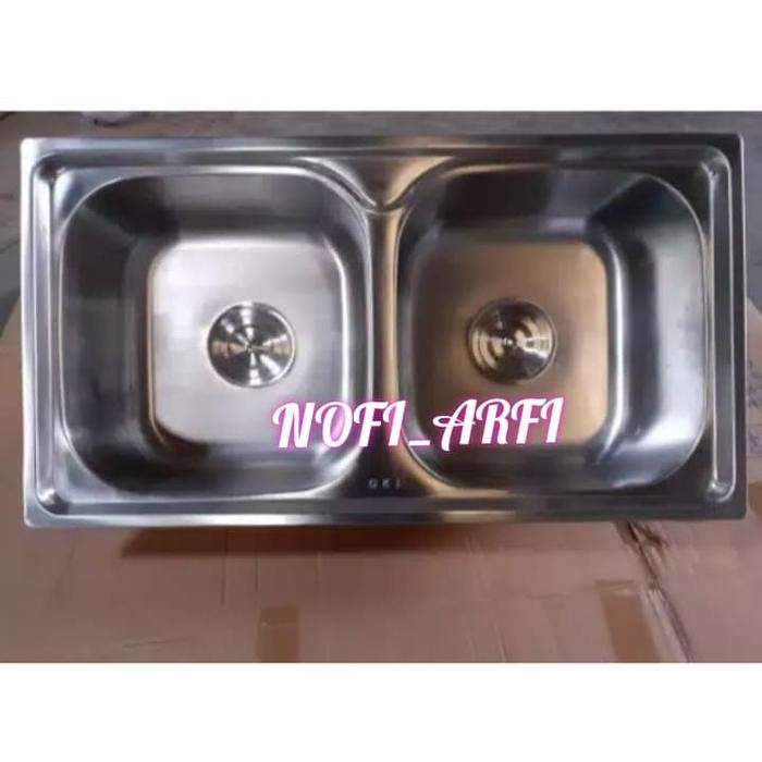 Bak cuci piring kitchen sink 2 lubang *