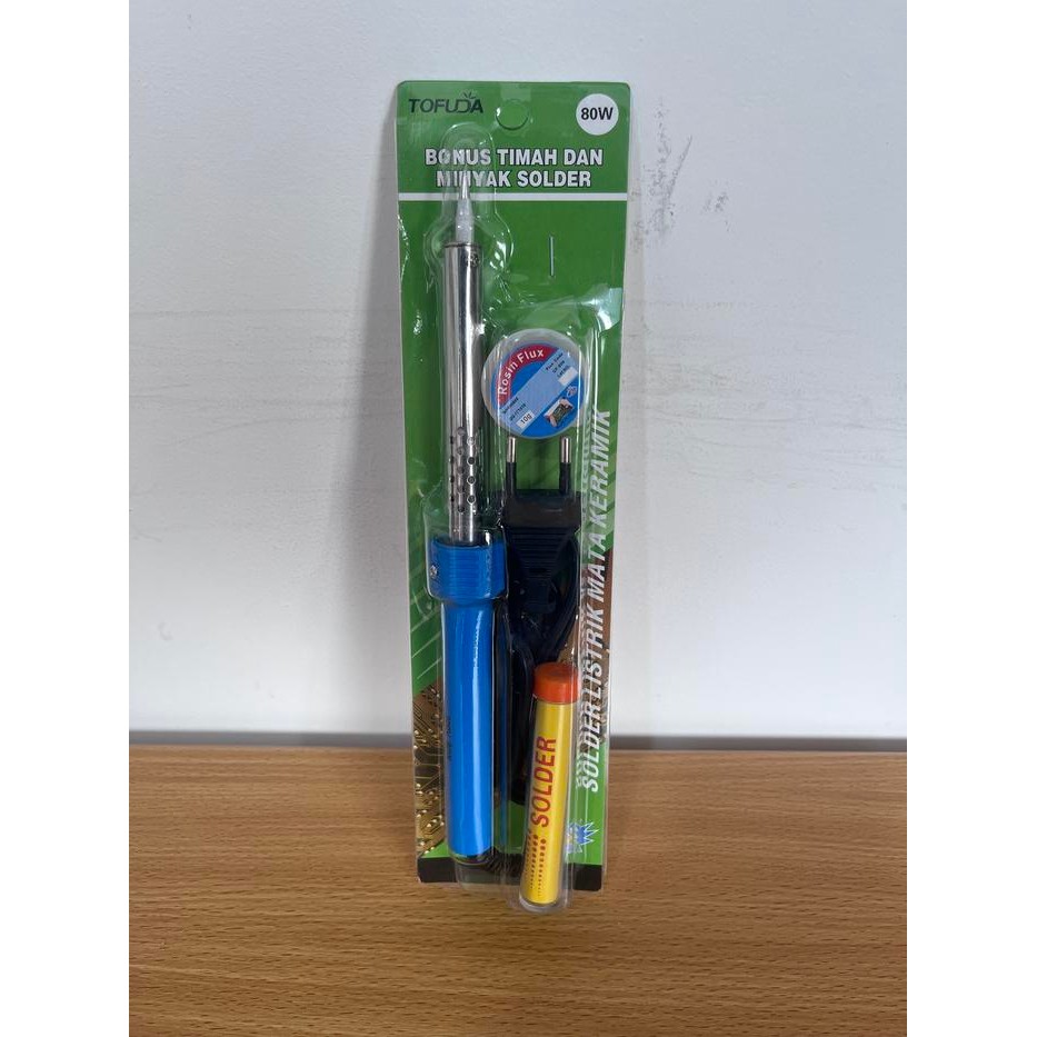 Solder Set Tofuda 80W + Timah + Flux / Solder Listrik / Paket Solder Lengkap / Alat Solder Listrik