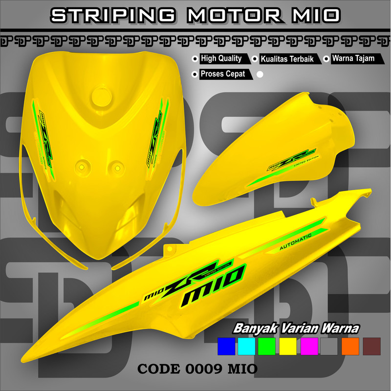Striping Mio Smile Sporty Soul List Ori Api | Kuning Hitam Biru Merah | Decal Premium
