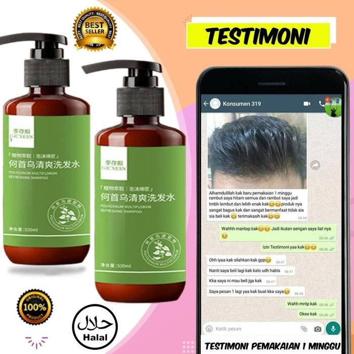 Sampo Uban Permanen Halal Shampo Penghitam Rambut Uban Sampo Pasti Diskon