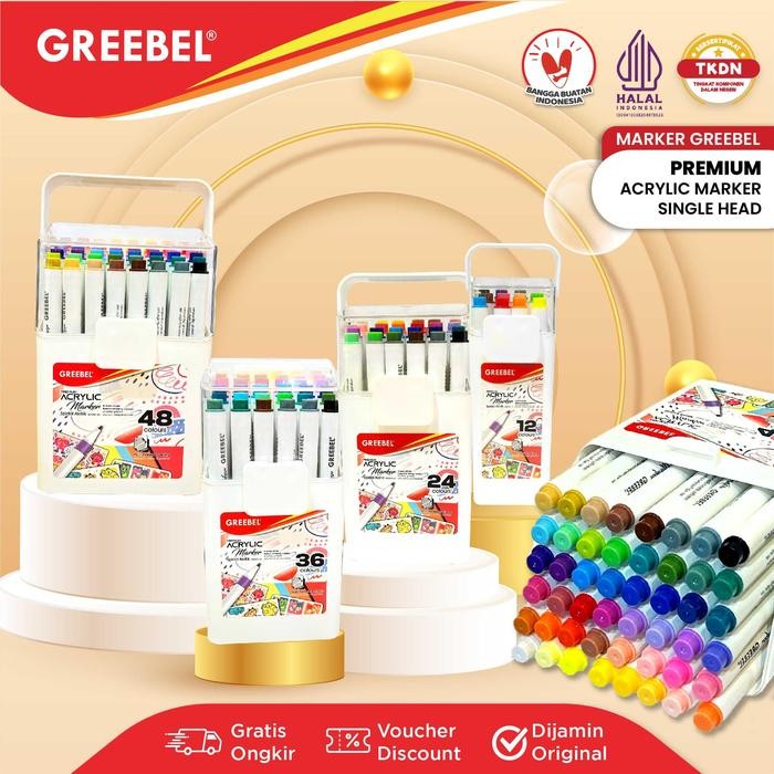 

Greebel Acrylic Premium Marker Single Head / Sspidol Sketsa / Sketsa Markers Set / Spidol Warna