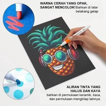 

48/80 Warna Acrylic Marker Set Spidol Akrilik Diy Painting Spidol Pastel Pulpen Highlight Drawing
