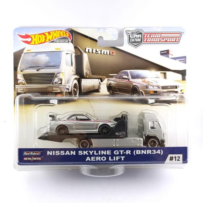 Hotwheels Nissan Skyline GT-R (BNR34) Aero Lift Team Transport