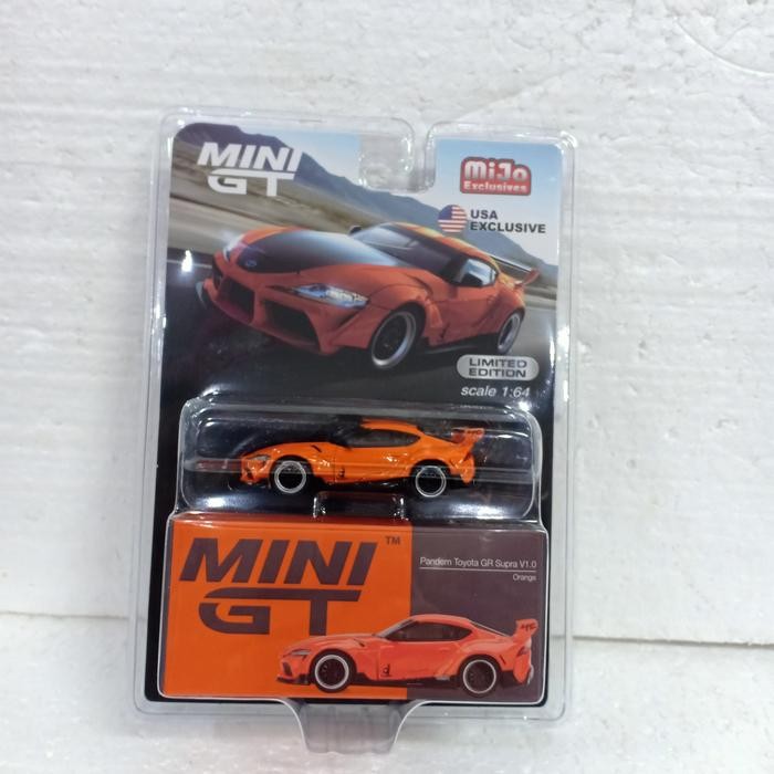 diecast 1:64 minigt MGT00294 MJ Pandem toyota GR Supra warna orange