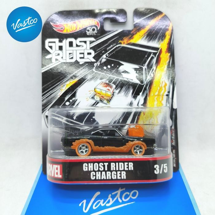 Hot Wheels Marvel Ghost Rider Charger Hotwheels Retro Ban Karet