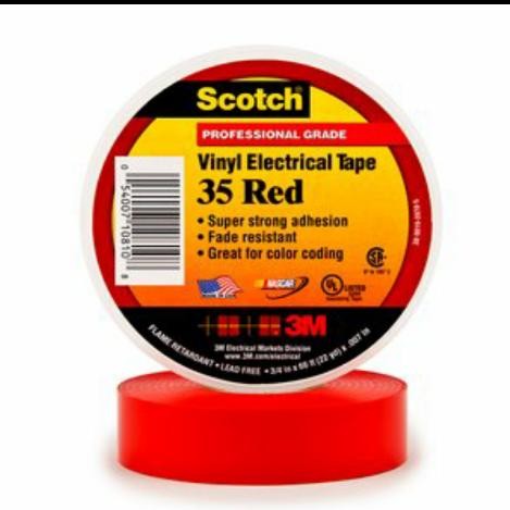 3M SCOTCH 35 VINYL ELECTRICAL TAPE-RED / ISOLASI KABEL LISTRIK 3M
