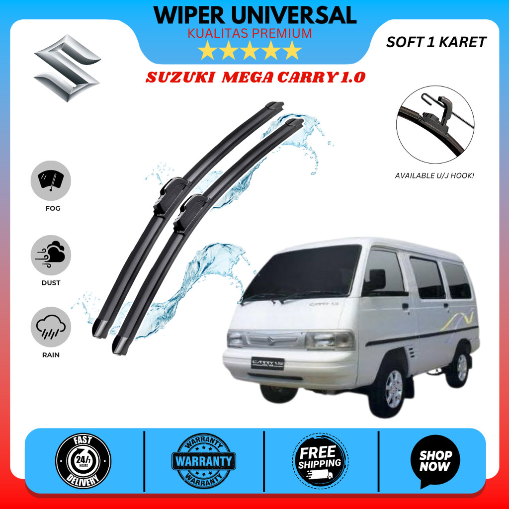 Wiper Frameless Suzuki Carry 1.0 Kaca Depan Mobil Satu Set Kiri Kanan