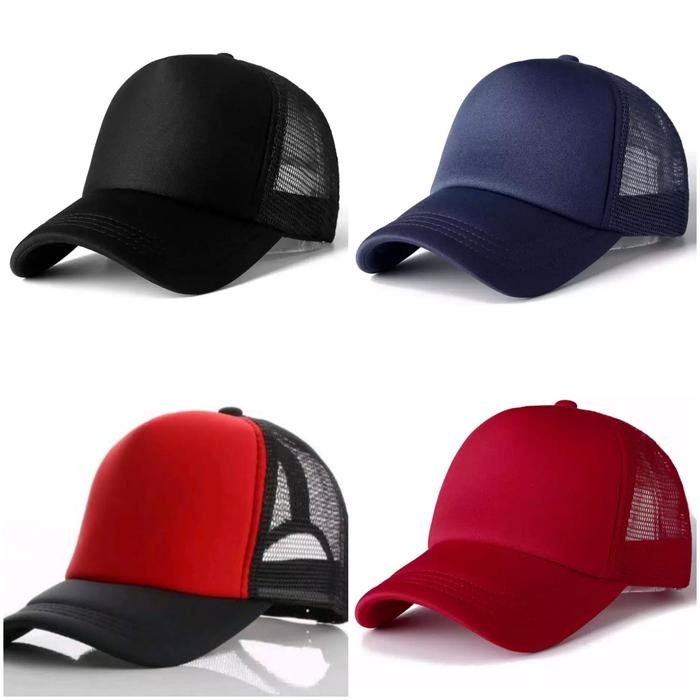 Topi Trucker Polos Topi Jaring Trucker Cap Topi Polos Model Jaring