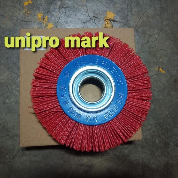 Sikat Piring/Wheel Brush Abrasive Nylon 150 Mm-6 In # 80 Red Taiwan