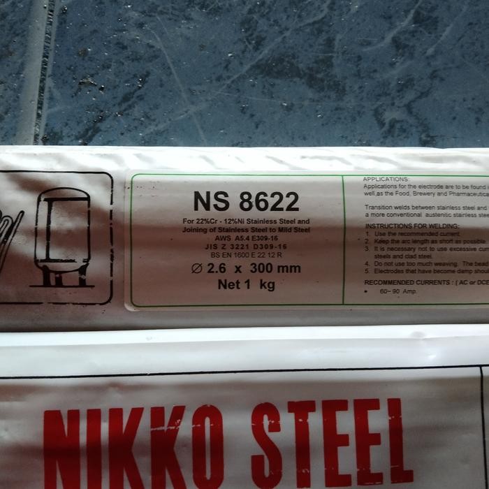 KAWAT LAS NIKKO STEEL NSN-309 STAINLESS 2.6MM