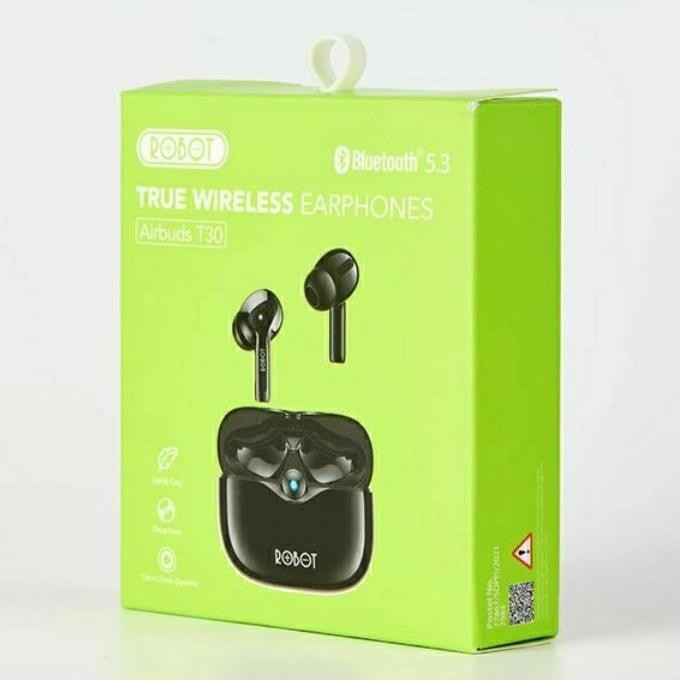 ROBOT AIRBUD T30 TWS BLUETOOTH EARPHONE ORIGINAL WIRELESS EARBUDS TERLARIS