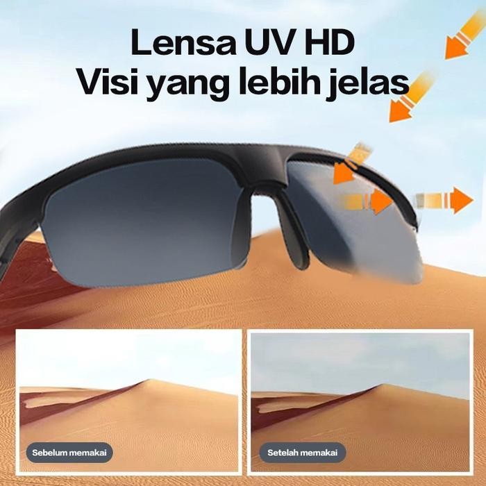 Cermin Kacamata Bluetooth Kacamata Matahari 5.0 Panggil Musik Kacamata Bluetooth Kacamata Berputar