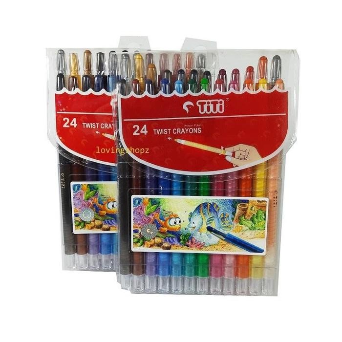 

Crayon Titi Putar Twist 24 Warna Pastel Non Toxic - Pastels, Kertas