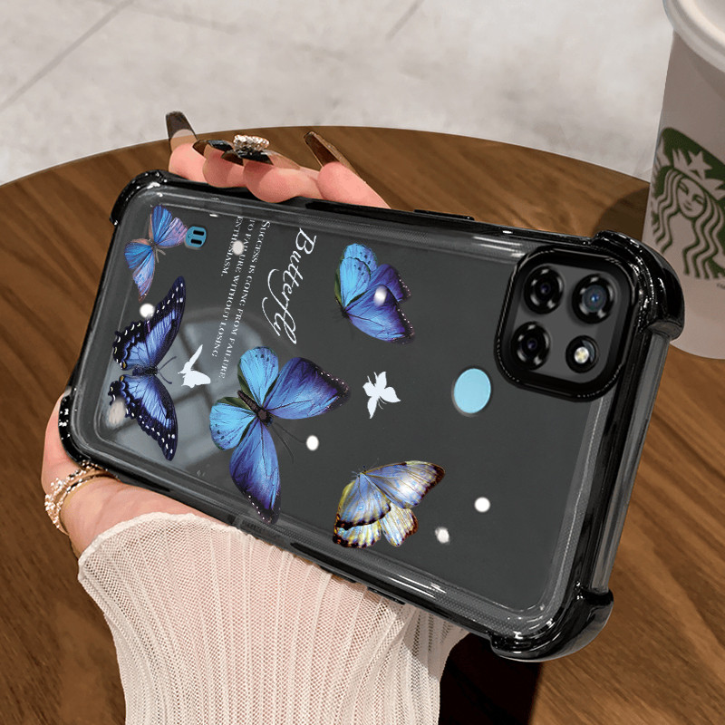Casing Hp untuk Realme C21Y Realme C25Y C21 C15 Case Casing Kupu-kupu berwarna pola Silikon Softcase