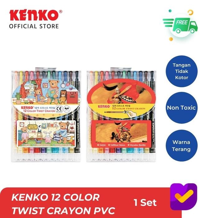 

KENKO 12 COLOR TWIST CRAYON / Crayon Putar / Krayon Putar PVC Bag