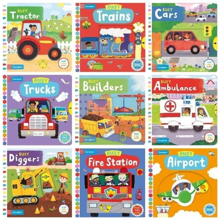 

TS Campbell My Busy Book Push Pull Slide Board Books Buku Cerita Anak Kids Story Book