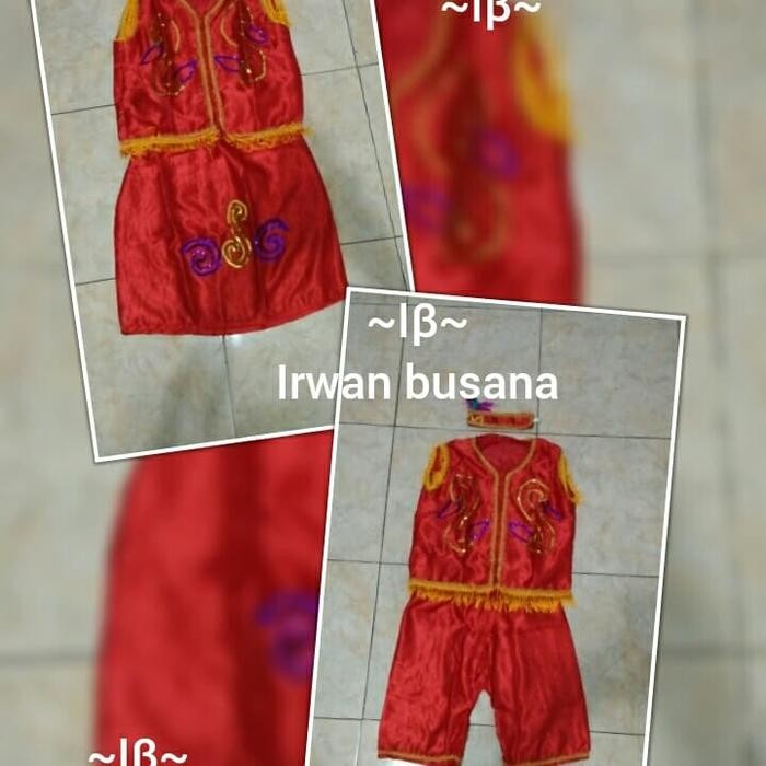 PROMO BAJU ADAT DAYAK ( SIZE SD ) MERAH