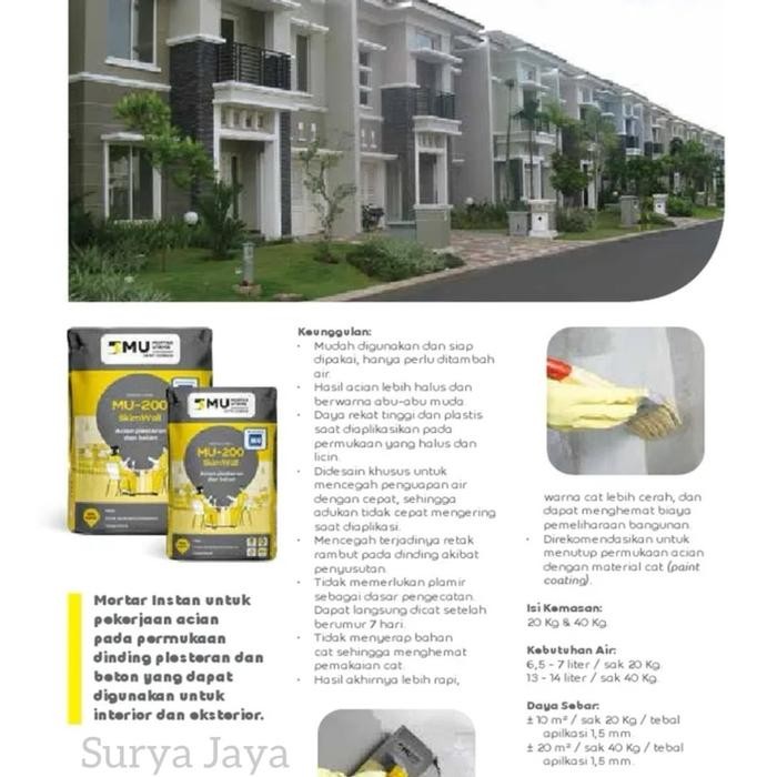 SEMEN MORTAR UTAMA-200 ACIAN BATA RINGAN 40 KG SAK