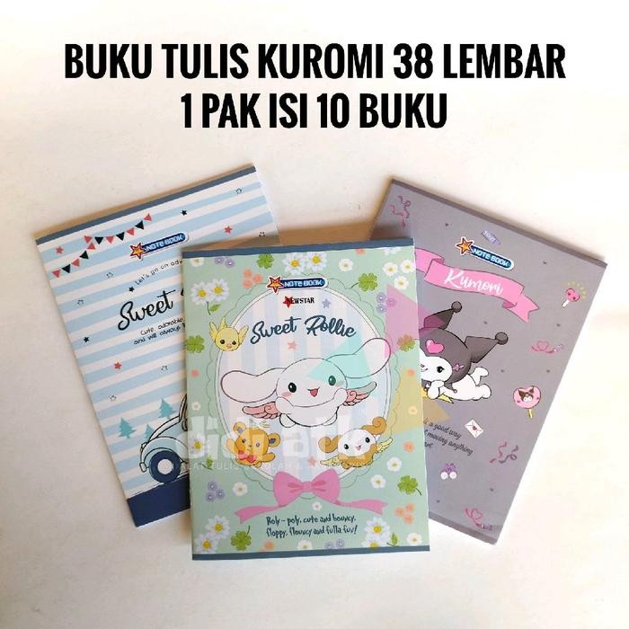 

TUMI Buku Tulis New Star Sanrio Kuromi Cinamorol 38 Lembar 1 Pak Isi 10 Pcs - Paper