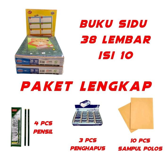 

TUMI Buku Sidu38 Paket Murah Isi Buku Sidu 38L Isi 10, 4 Pcs Pensil , 3 Penghapus Dan