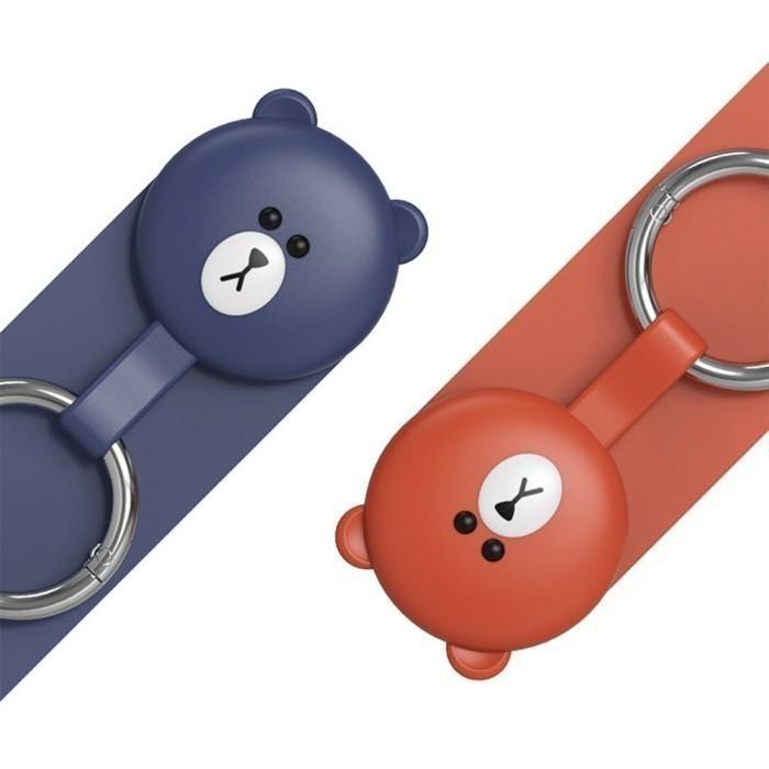 (Allthebest) MIJOBS Gantungan Kunci Silicone Bear u/ Apple AirTag Case Cover Casing