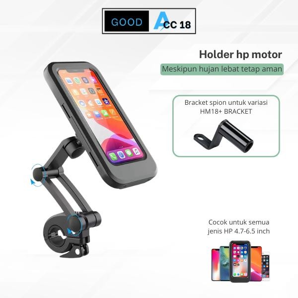 ID'' HOLDER HP MOTOR WATERPROOF STANG UNIVERSAL 6.7 INCH PHONE HOLDER MOTOR ANTI AIR ANTI MALING