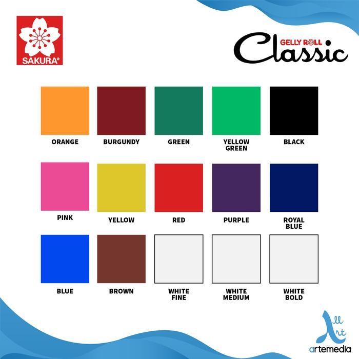 

I77W Pulpen Warna Sakura Gelly Roll Classic Color Set Gel Pen Bolpen