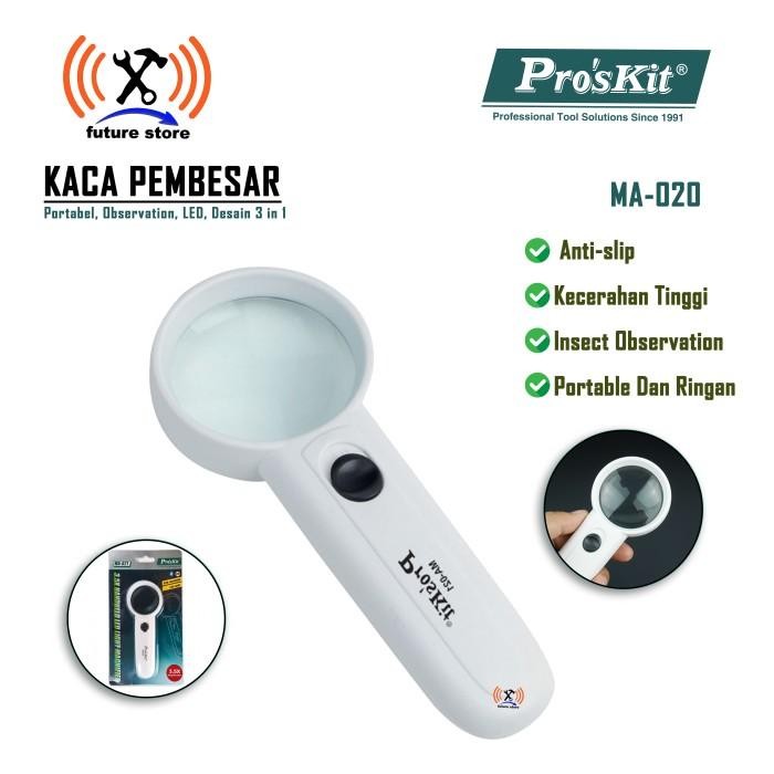 

I77W Pro'Skit Ma-021 Kaca Pembesar - 3.5X Handheld Led Light Magnifier Original