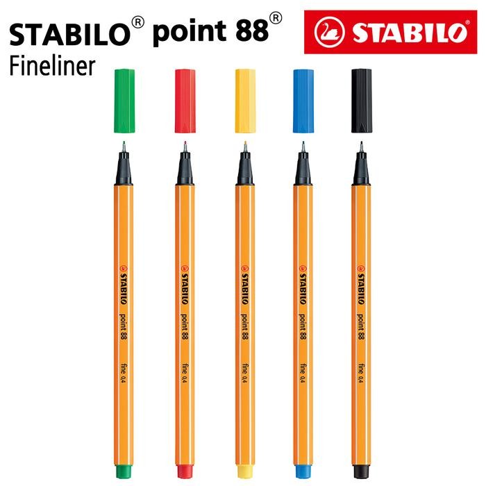 

X689 Stabilo Set 5 - Point 88 Basic Color / Fineliner / Pen Merah Biru