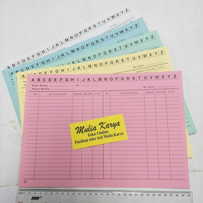 

X689 Kartu Stok Besar Warna Warni / Pak
