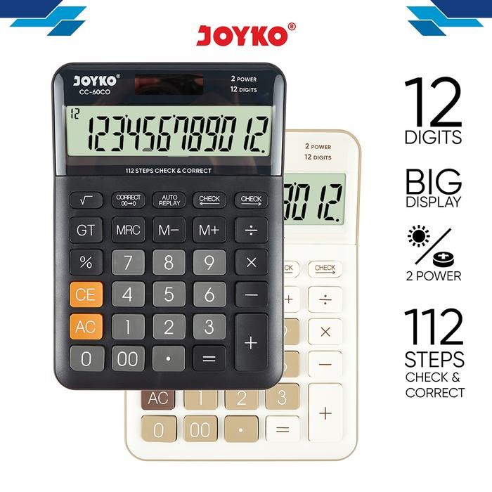

X689 Calculator Kalkulator Joyko Cc-60Co 12 Digits Check Correct