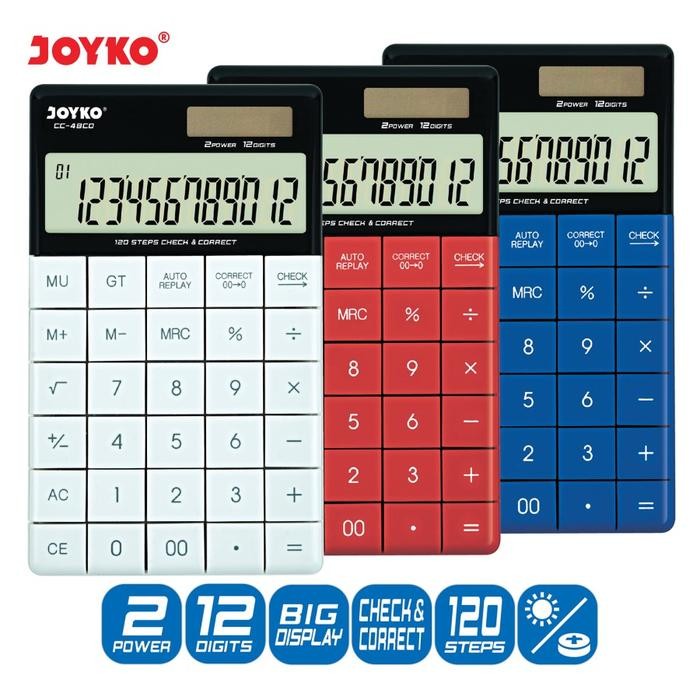 

X689 Calculator Kalkulator Joyko Cc-48Co 12 Digits Checkcorrect