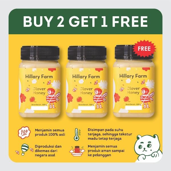 

Hillary Farm Madu Clover Honey 2 Pcs Free Madu