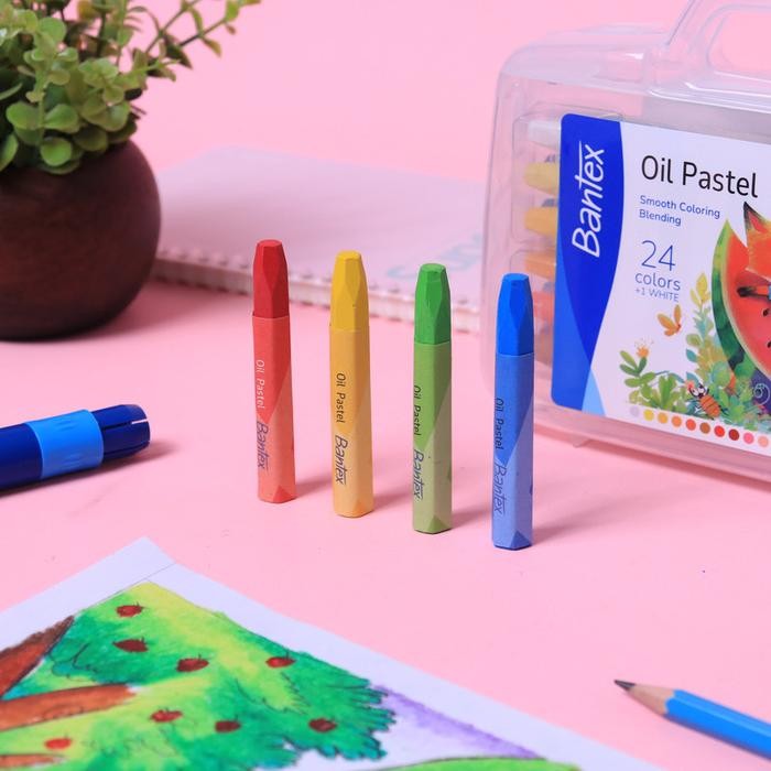 

Bantex Oil Pastel 24 Warna PP Box Warna Cerah Halus BK3008