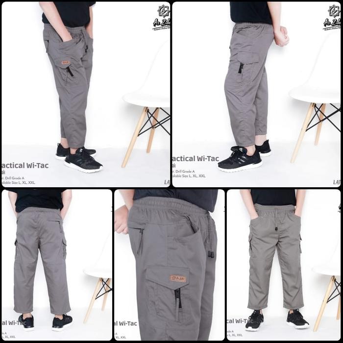 Celana Sirwal Panjang Model Tactical Witac Dewasa Drill Pinggang Karet Az Zuhri /Celana Pria Harian