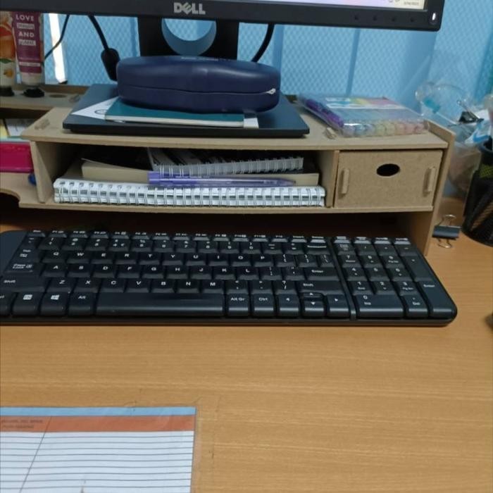 

Korean Aesthetic White Study Table Wood Desk Rack Organizer Pc Stand