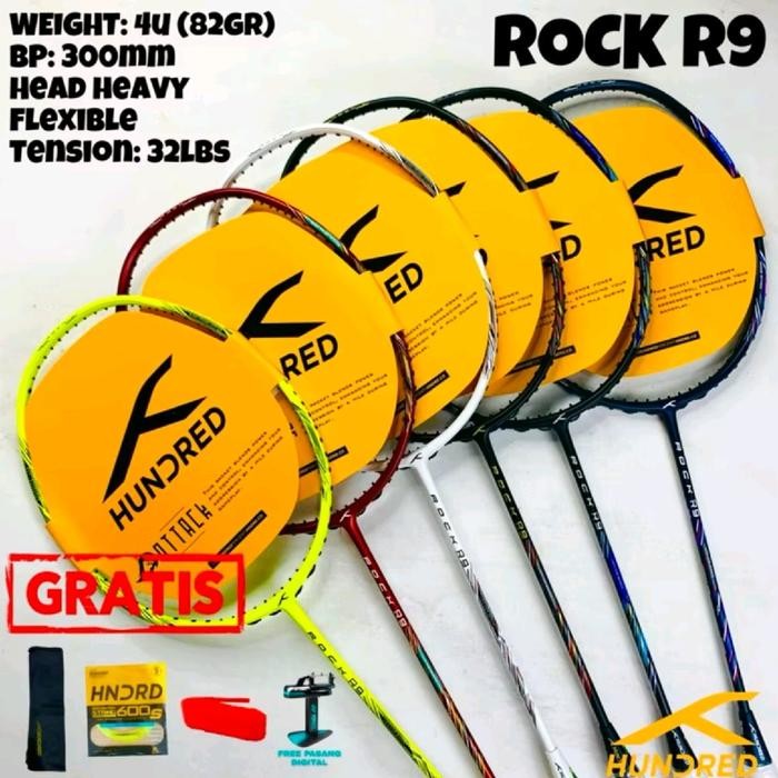 Raket Badminton HUNDRED ROCK R8 R9 32LBS HDRD HNDRD R 8 9 Original