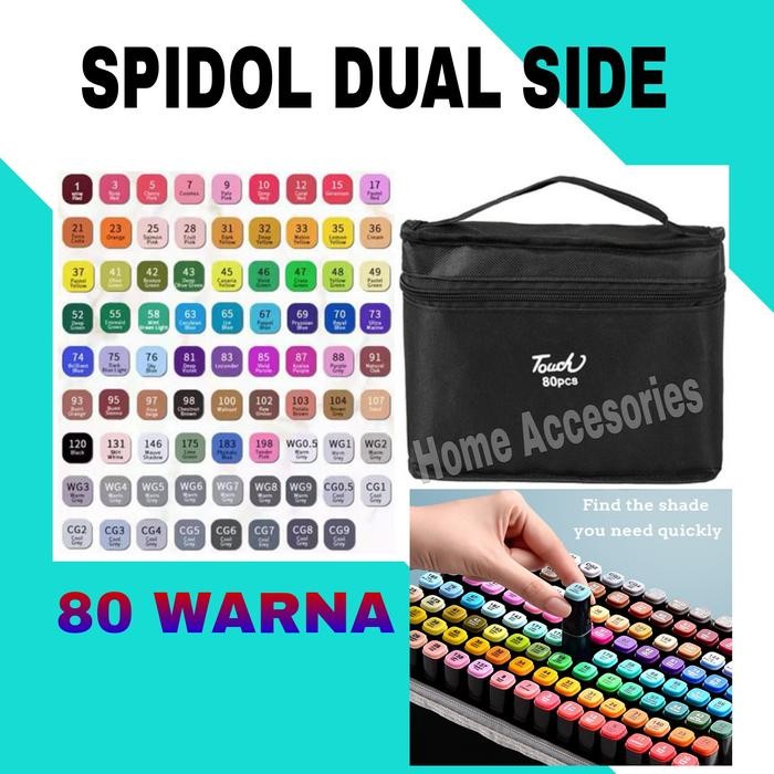 

Toddi Spidol Dual Side Fine Art Brush Pen Art Marker Set 80 60 48 24 12 Color - HL270/80/60/48/24/12