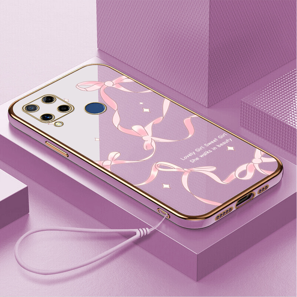 Casing Hp Untuk Realme C15 Lokal Stock Lanyard Gratis Phone Case Softcase Kesing Cassing Soft Sofcas