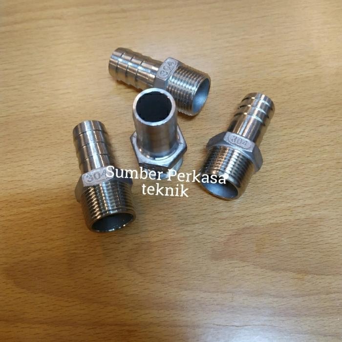 HOSE NEPEL STAINLESS SS304 DRAT 1 INCH / NEPEL SELANG