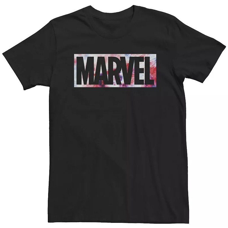 Kaos Logo Tie-Dye Marvel Original Katun CrewNeck Unisex Pria Wanita