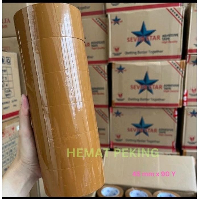 

(Allthebest) Lakban Coklat Cokelat Bening 2 inch 90 y 6 pcs (1 slop) 45 90 Seven Star