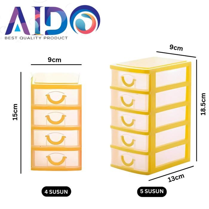 (Allthebest) Laci Susun 3 Atau 4 Kecil / Laci Mini / Mini Container / Laci Plastik / Rak Susun